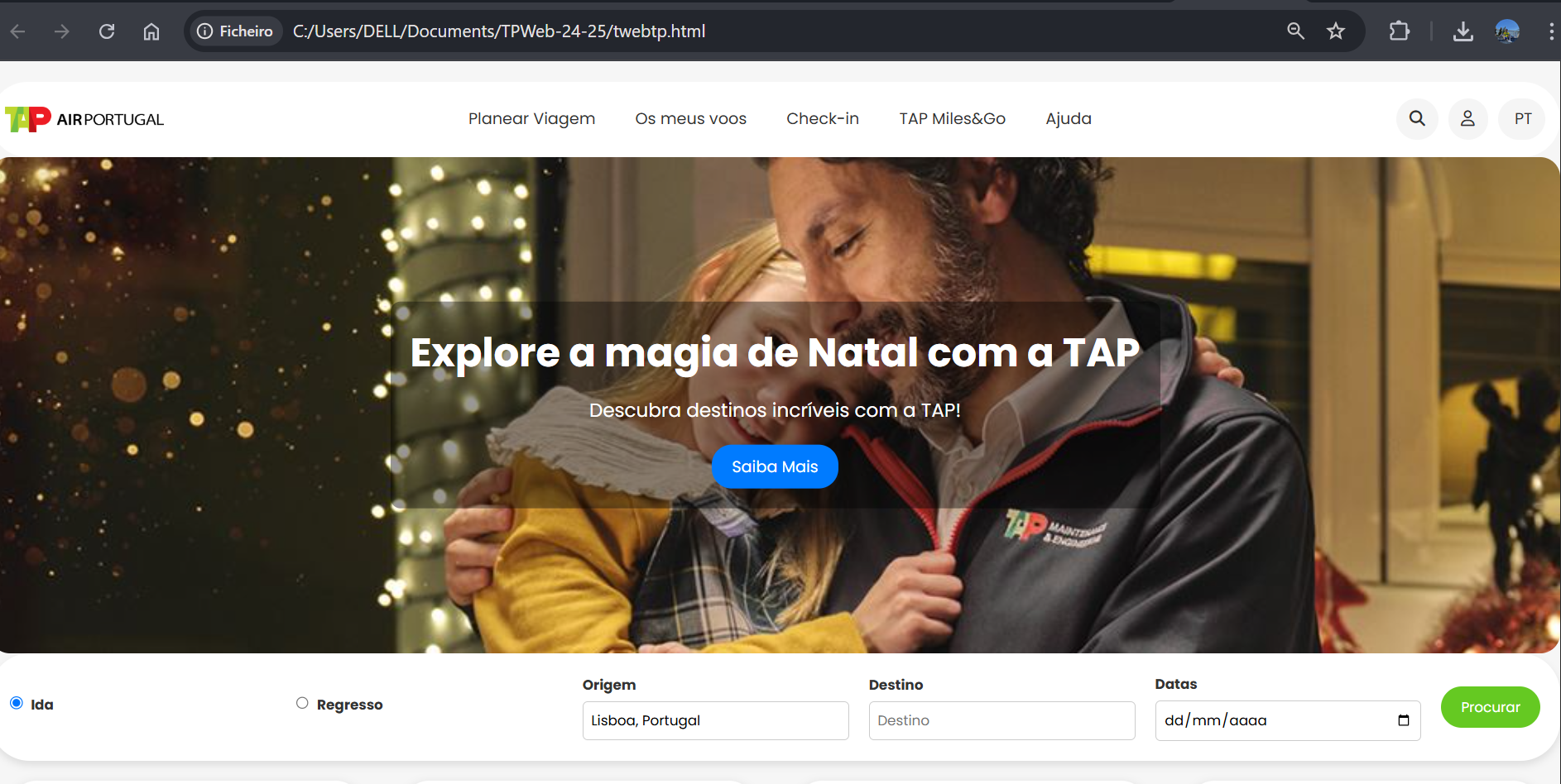 Tela do clone TAP